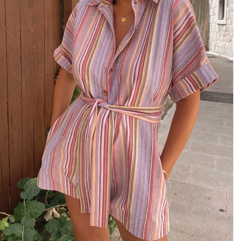 Multi-Colored Linen Jumpsuit
